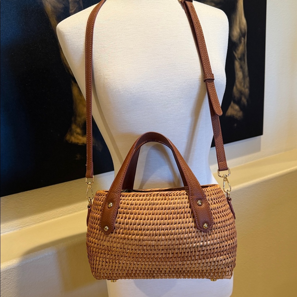 Made in Italy Civico 93 Woven Shoulder Crossnody Bag with Leather Handles